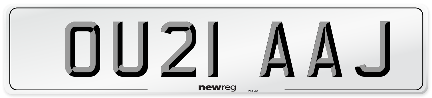 OU21 AAJ Number Plate from New Reg